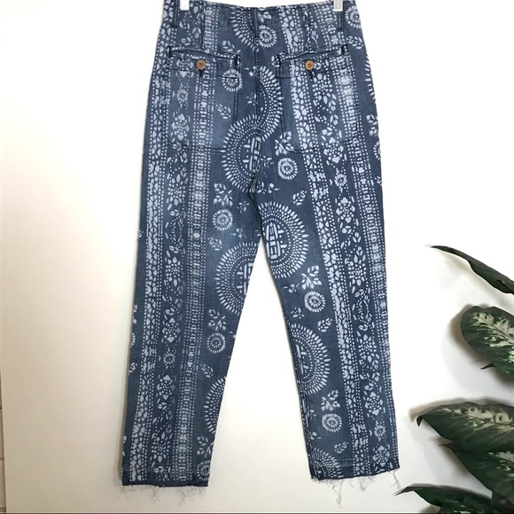 FREE PEOPLE Island Vibes Print Linen Trousers - Picture 6 of 10